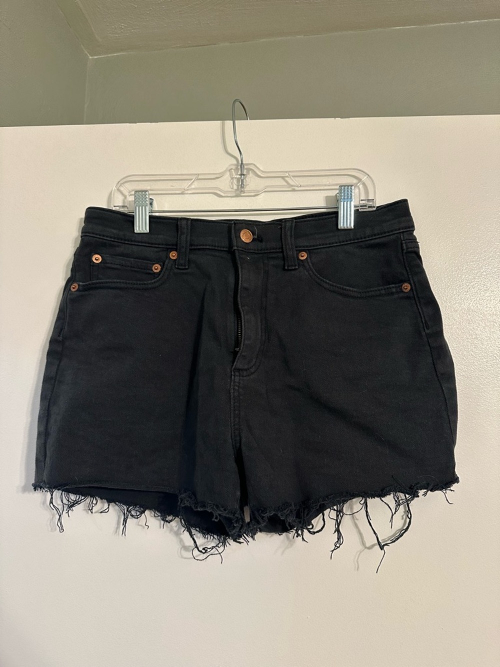 PINK/Victoria’s Secret Black Jean shorts, Size 27, Worn 1-2x
